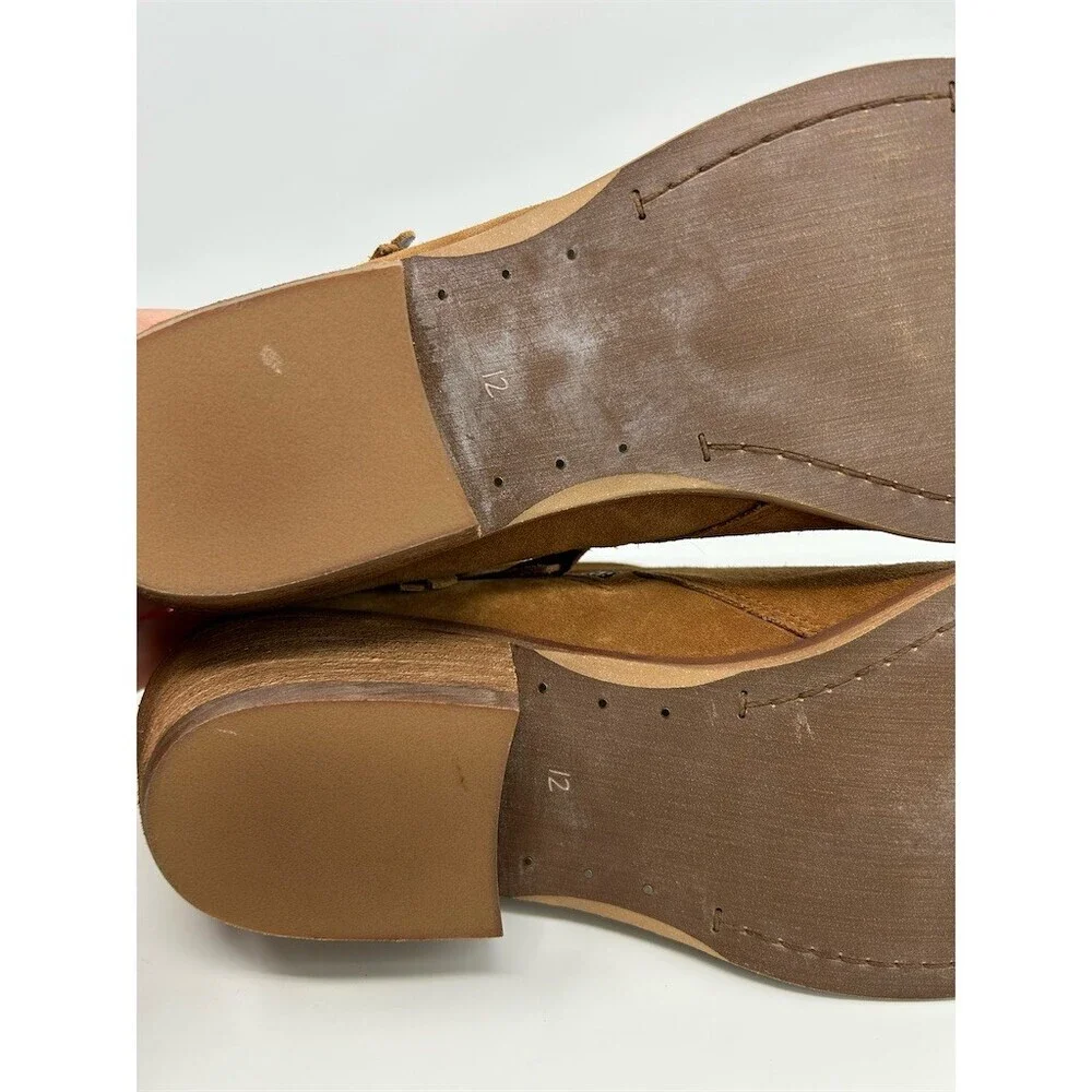 Sam Edelman Packer Ankle Booties Womens Brown Side Zip Tassel Block Heel Size 12
